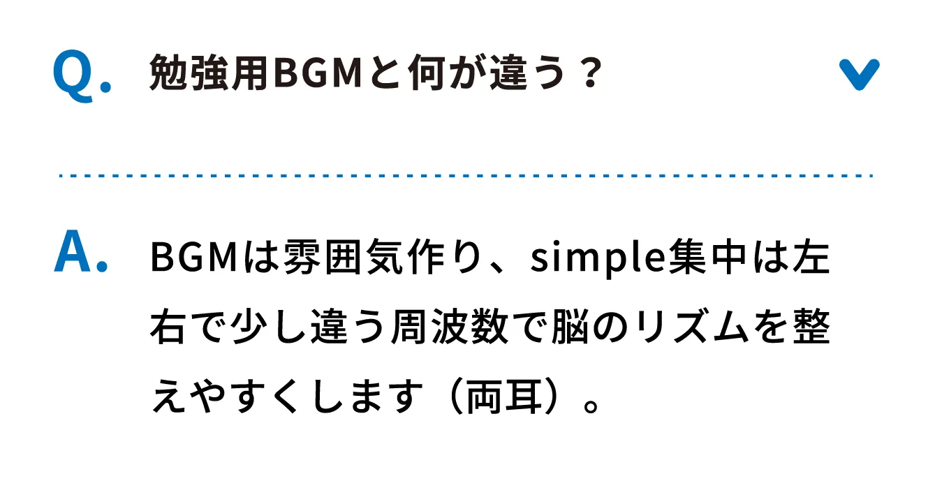 Q 勉強用BGMと何が違う？