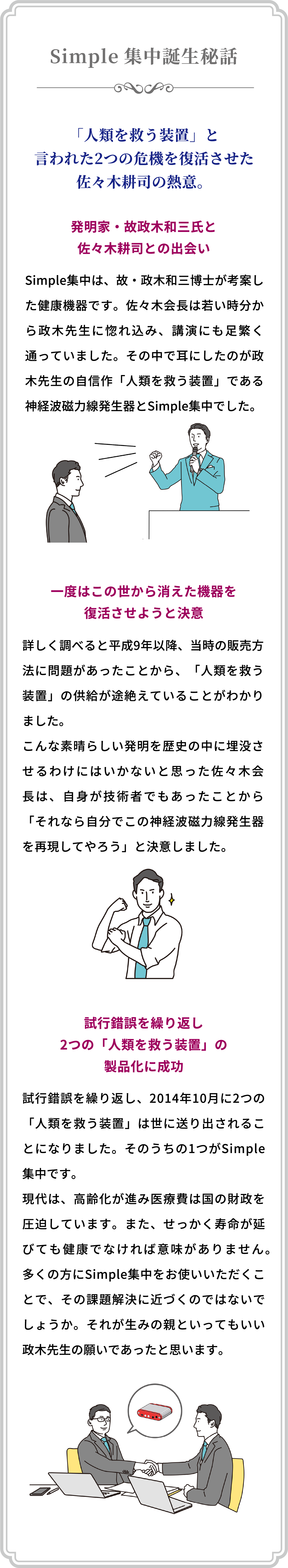 Simple集中誕生秘話　「人類を救う装置」と言われた２つの危機を復活させた佐々木耕司の熱意。